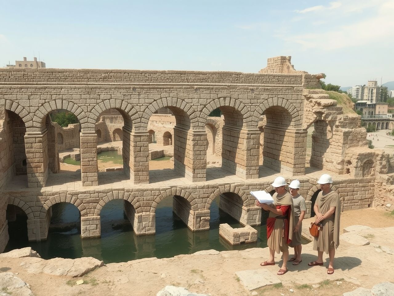 A római vízvezetékek ívelt boltívekkel biztosították a stabil folyadékáramlást.