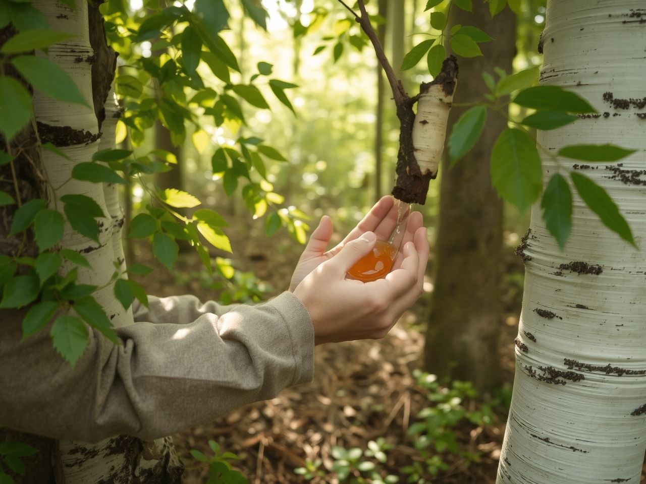 A fenntartható gyűjtés megőrzi a nyírfa élőhelyét és egészségét.
