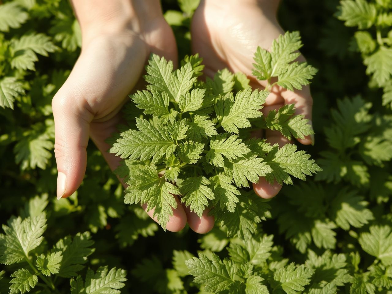 A csalán szedése fenntartható módon védi a természetet.
