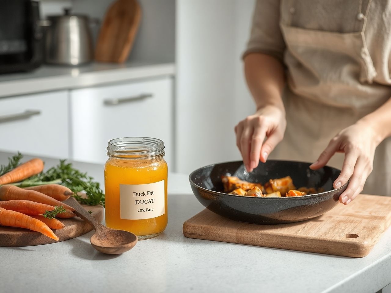 A kacsazsír magas füstpontja ideálissá teszi sütéshez.