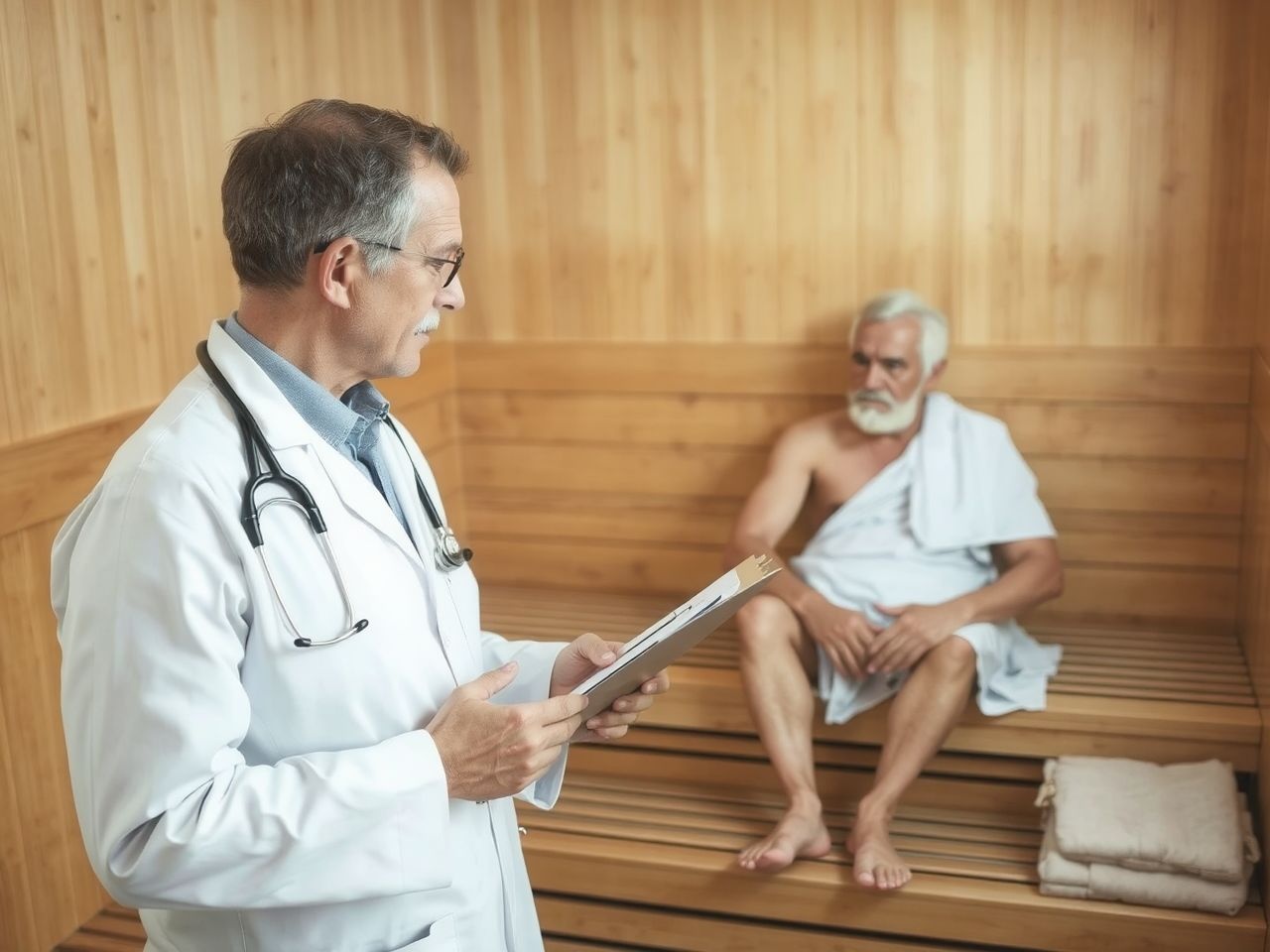 Szaunázás nem ajánlott magas vérnyomásos vagy terhes személyeknek.