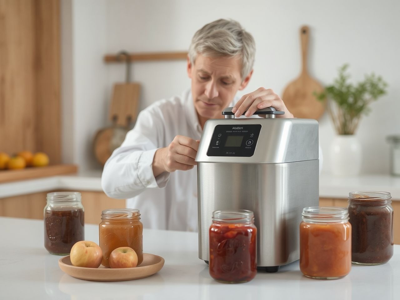 A befőzőautomata hőfokszabályzója biztosítja a megfelelő sterilizálást.