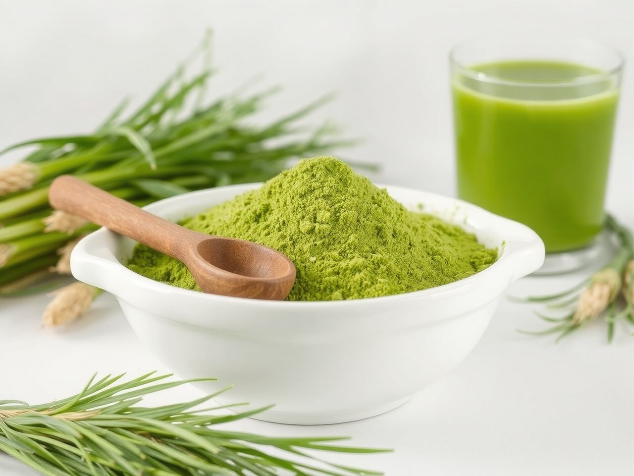 A minőségi zöld búzafű por tiszta, bio alapanyagból készül.