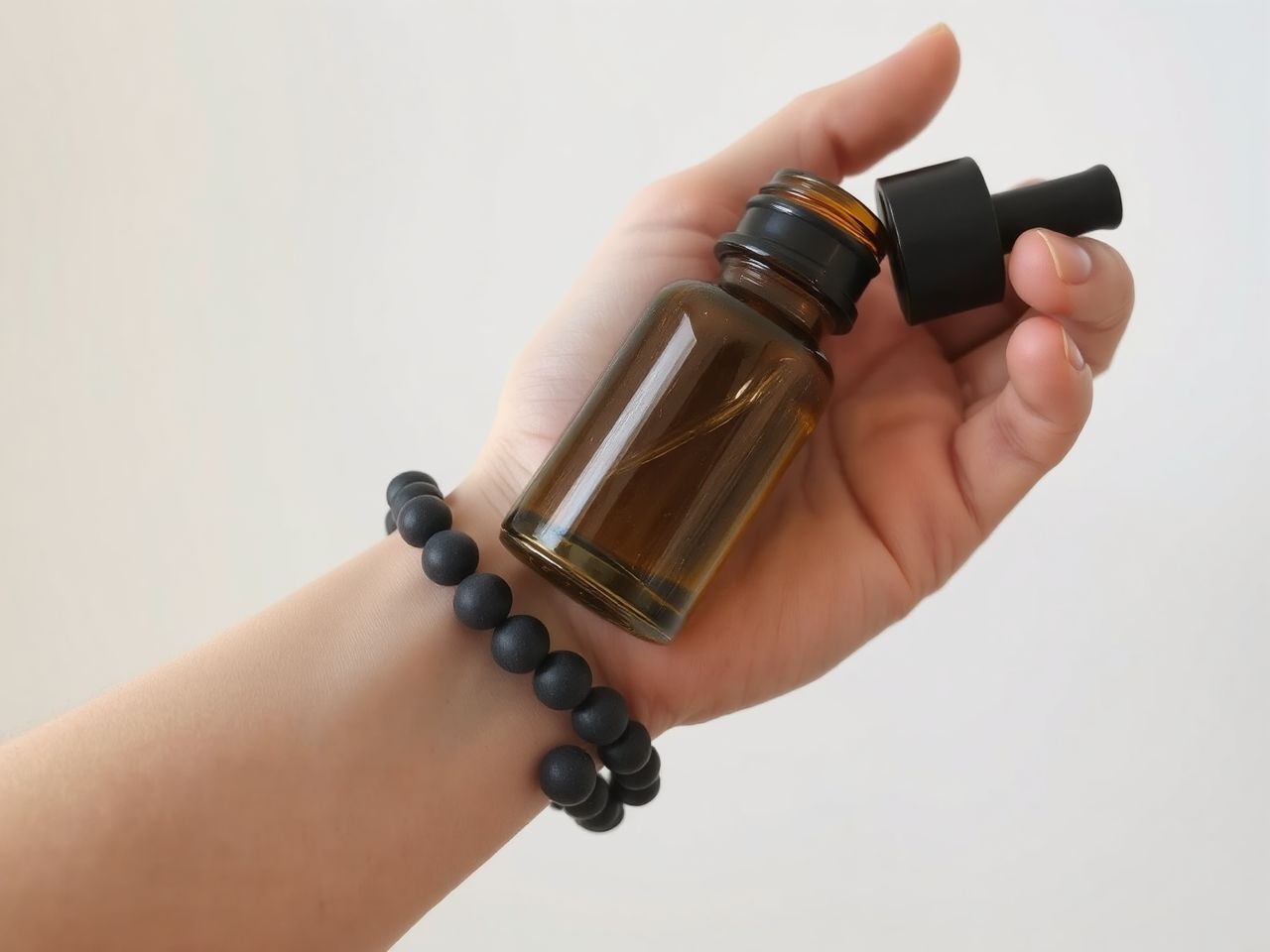 A láva karkötő természetes pórusai magukba szívják az illóolajokat.