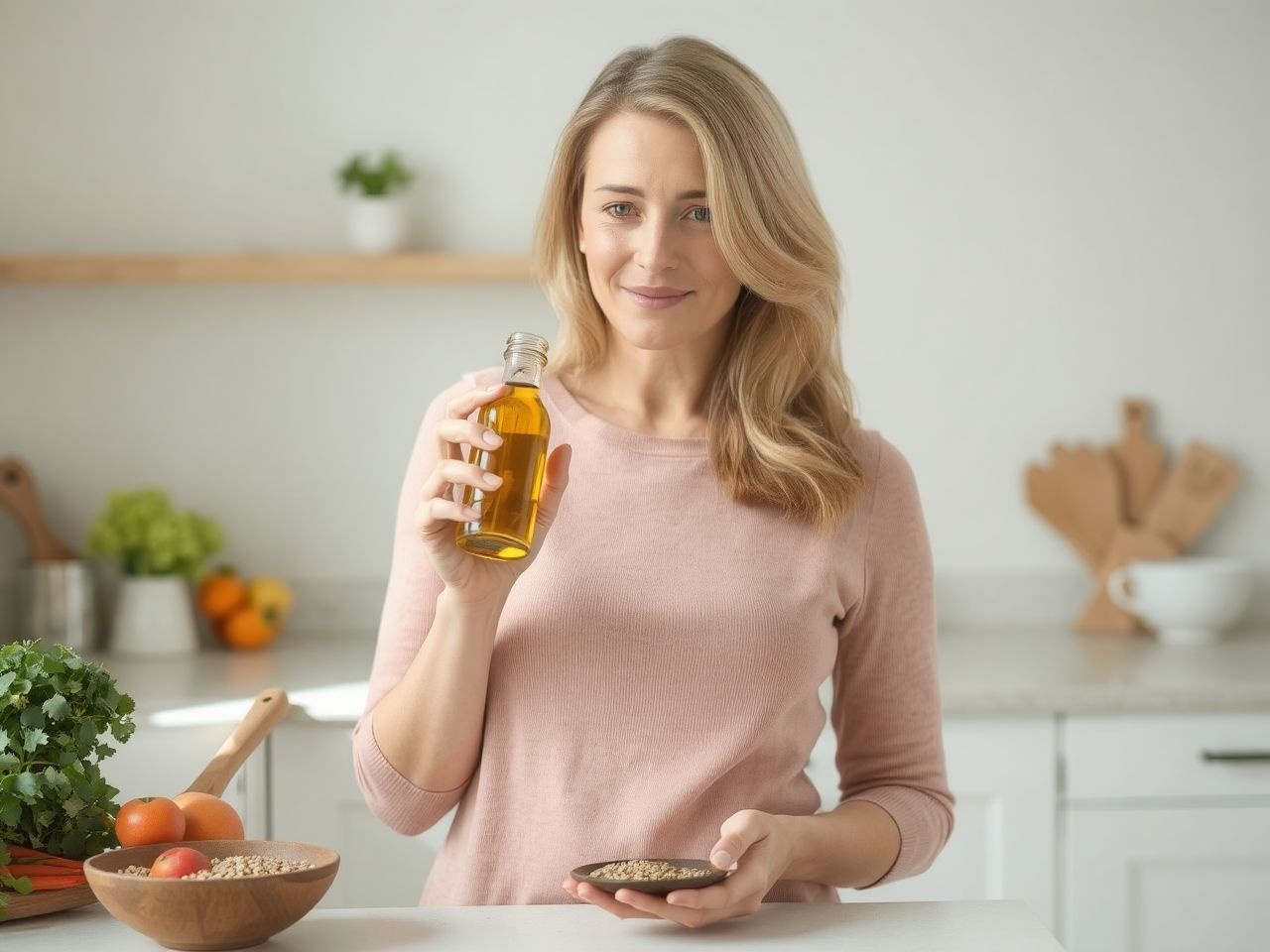 A lenmagolaj gazdag omega-3 zsírsavakban a mell egészségéért.