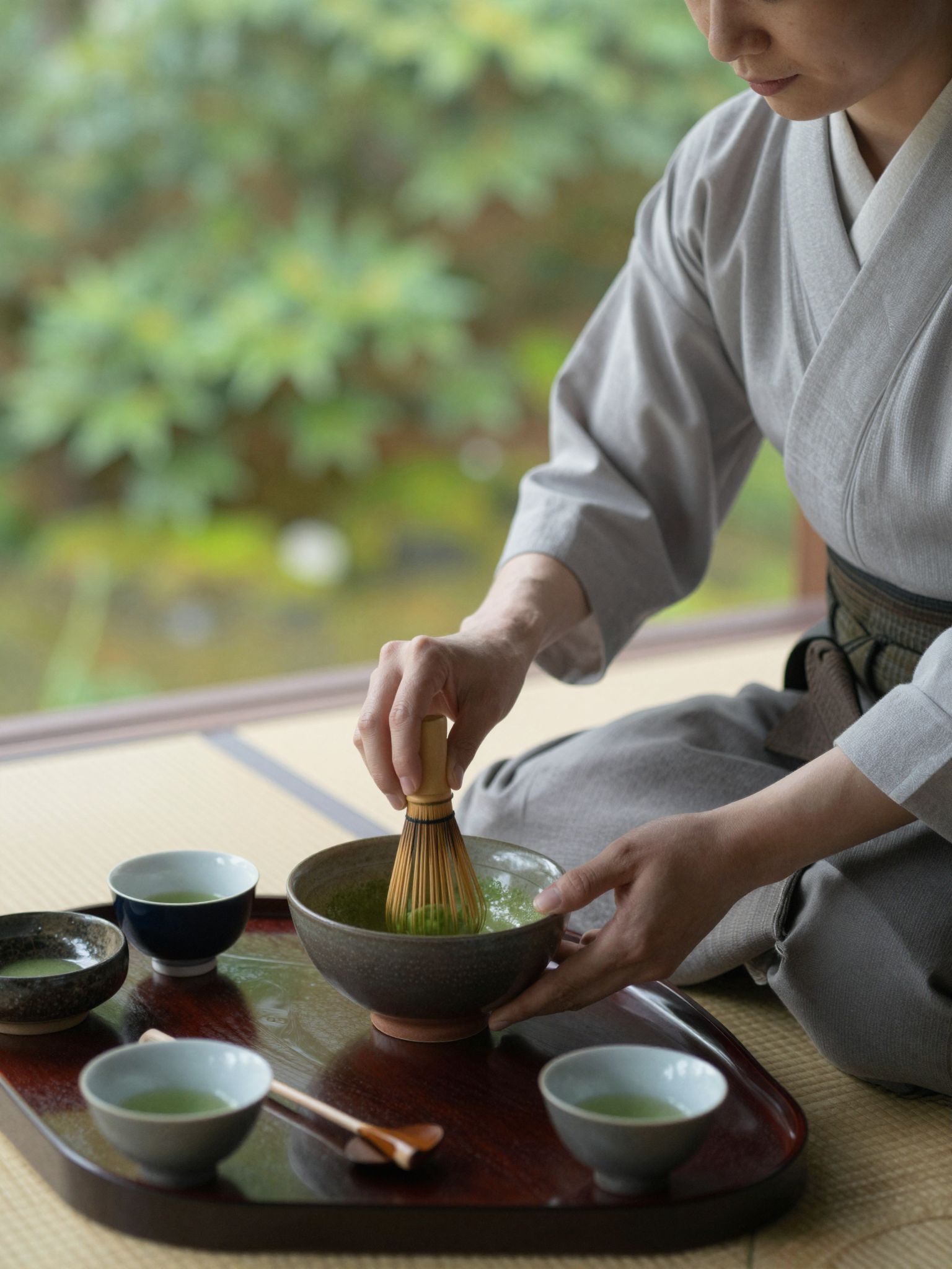 A matcha tea készítése tradicionális japán rituálé.