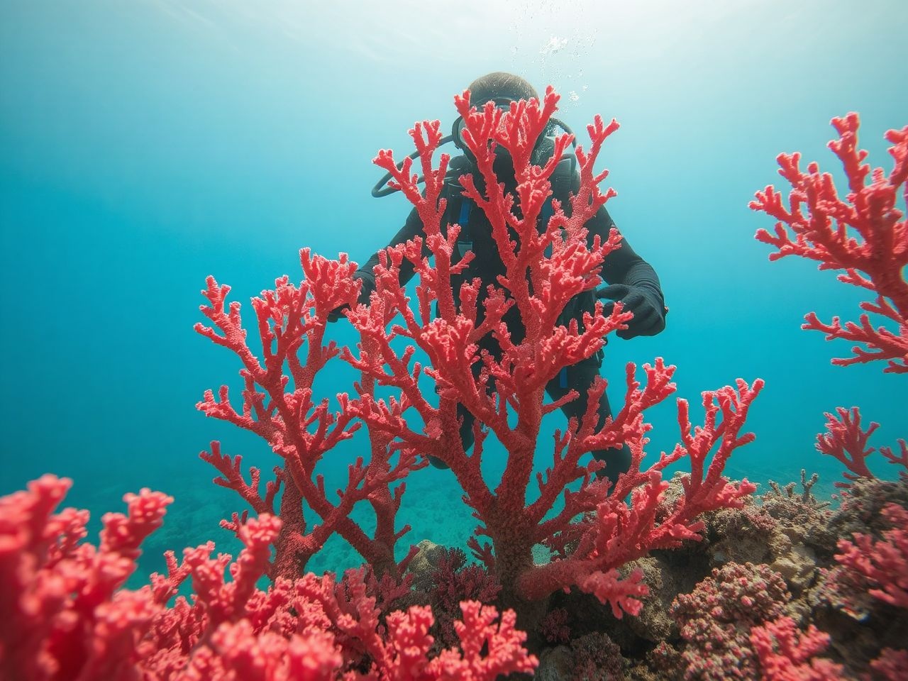 A vörös korall túlzott kitermelése veszélyezteti élőhelyét.