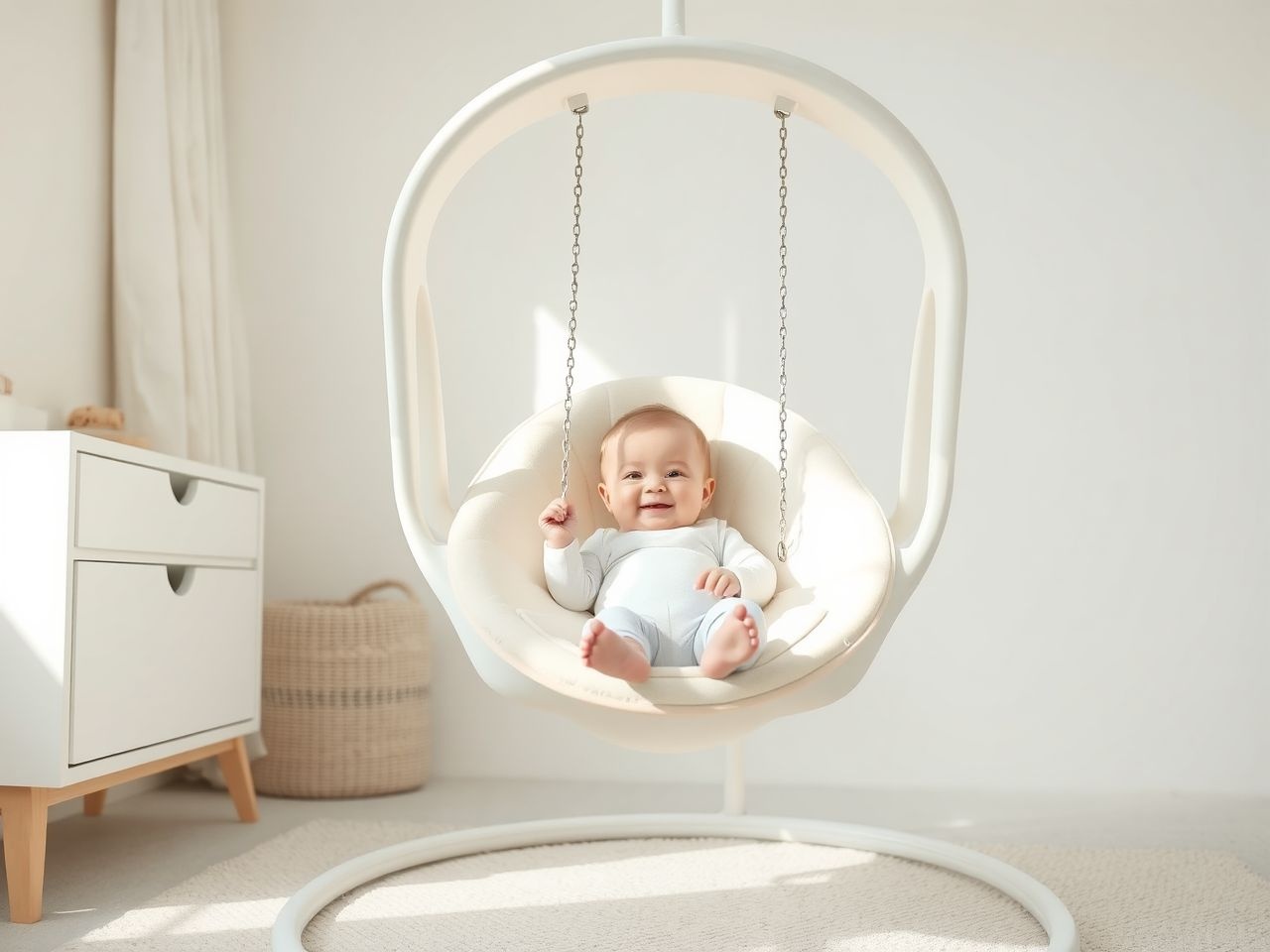 Az Adamo hinta ergonomikus kialakítása támogatja a baba fejlődését.