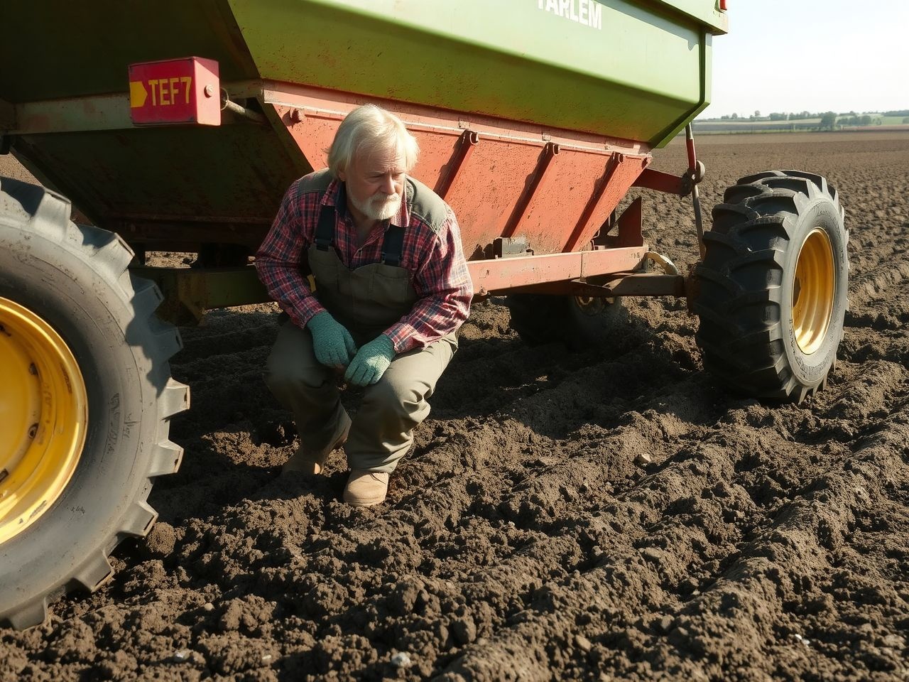 A trágyaszóró egyenletlen beállítása terméscsökkenést okozhat.
