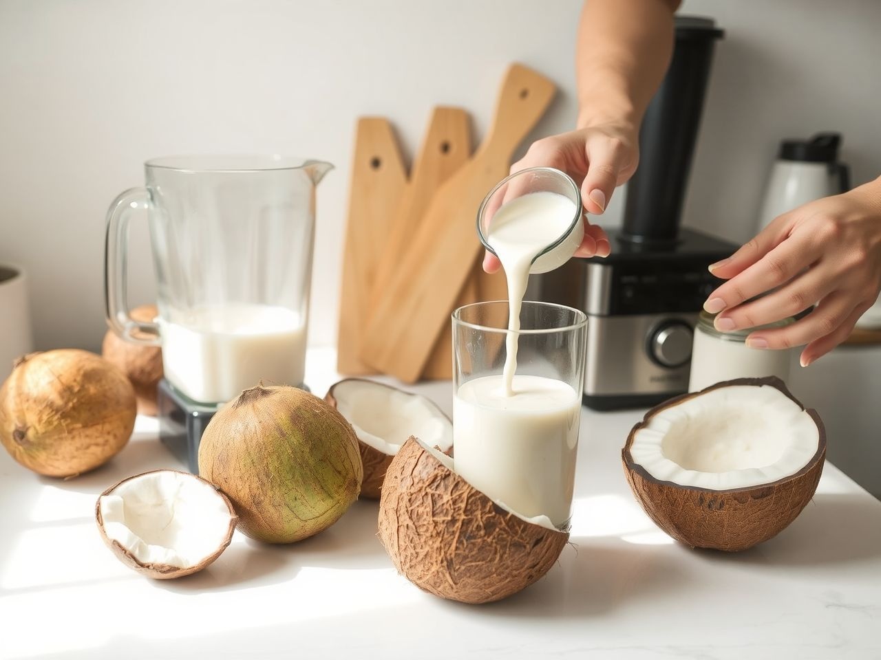 A házi kókusztej egyszerűen, frissen készíthető természetes alapanyagból.