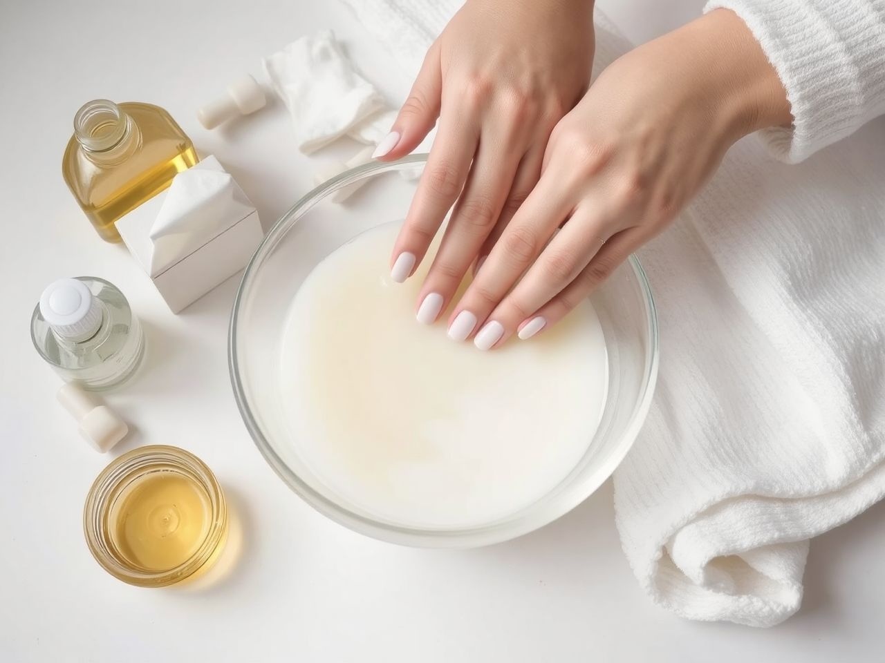 Otthoni paraffinos kézápoláshoz szükséges paraffin, kesztyű és tál.