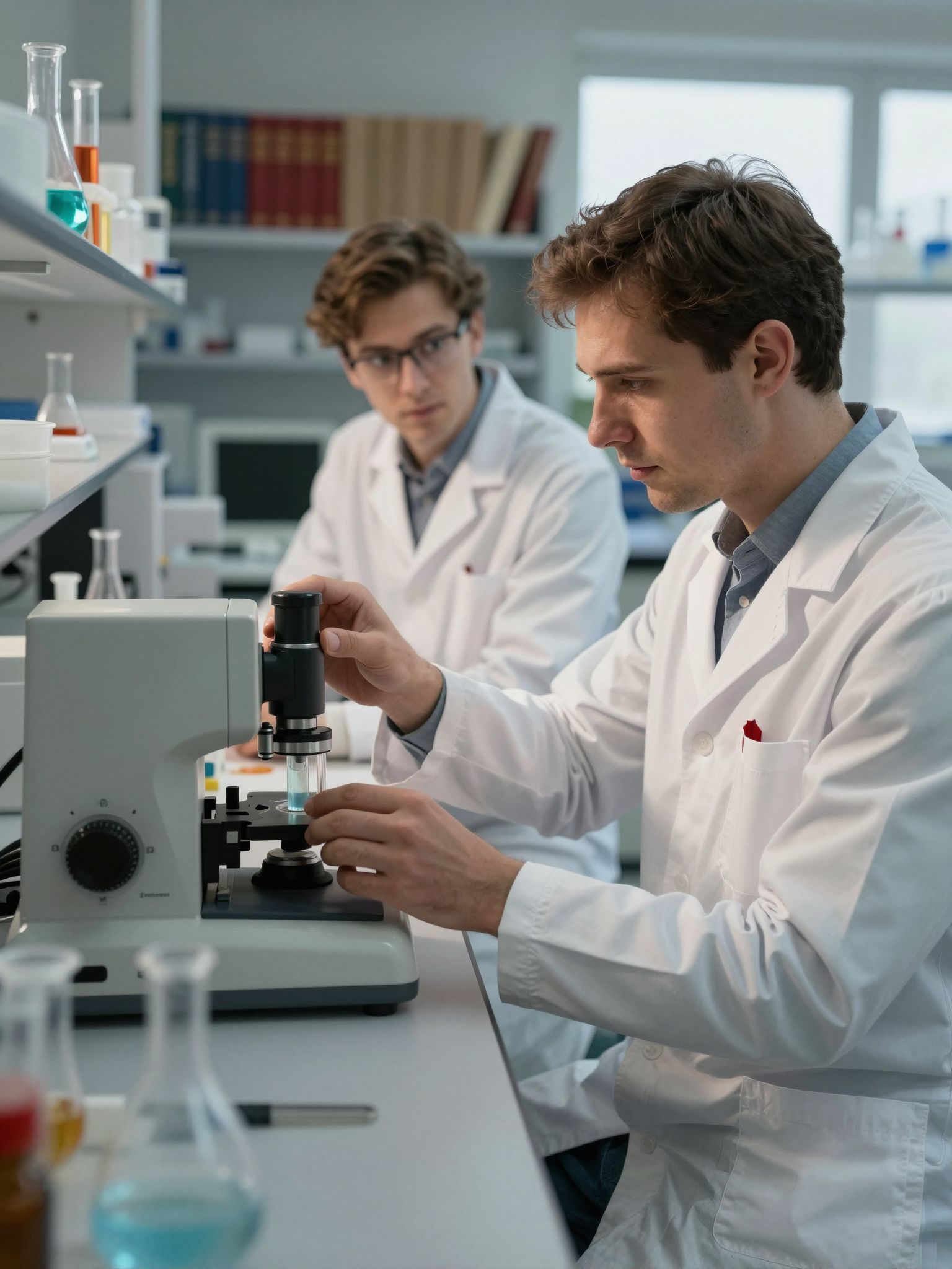 A spektrofotométer fényt használ a minták analizálására.