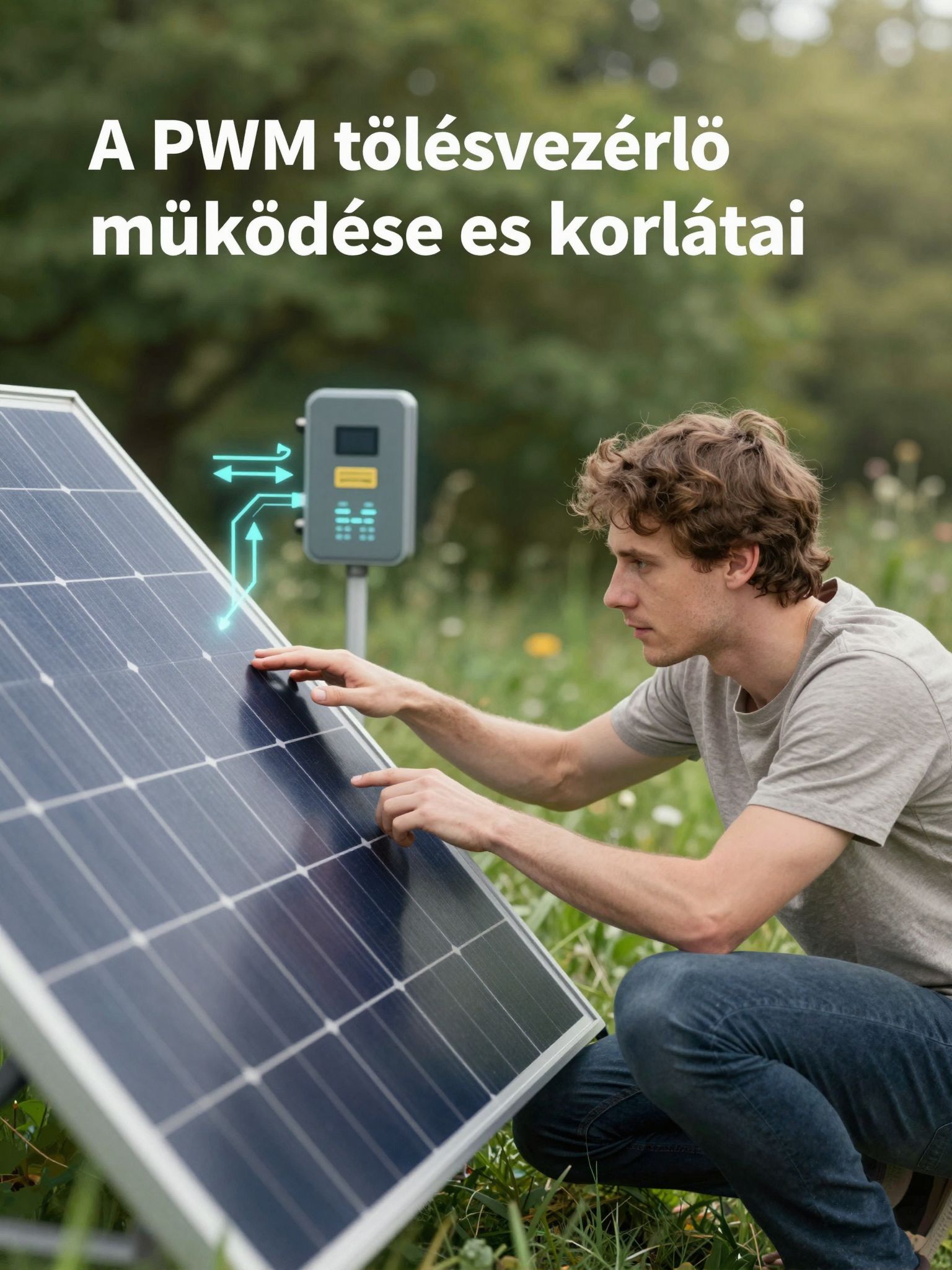 A PWM töltésvezérlő energiatakarékos, de korlátozott hatékonyságú.