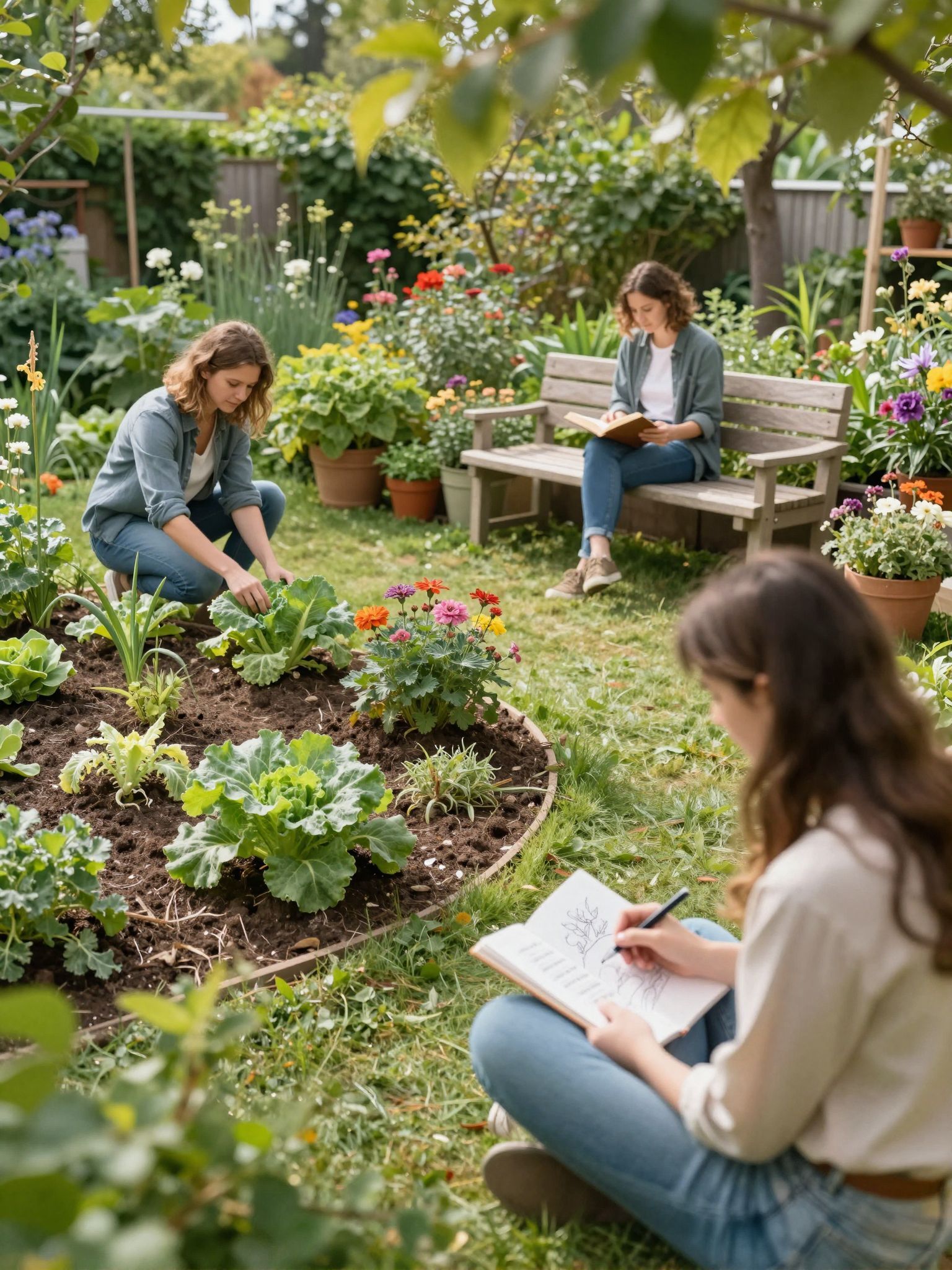 A funkcionális zónák javítják a kert használhatóságát.