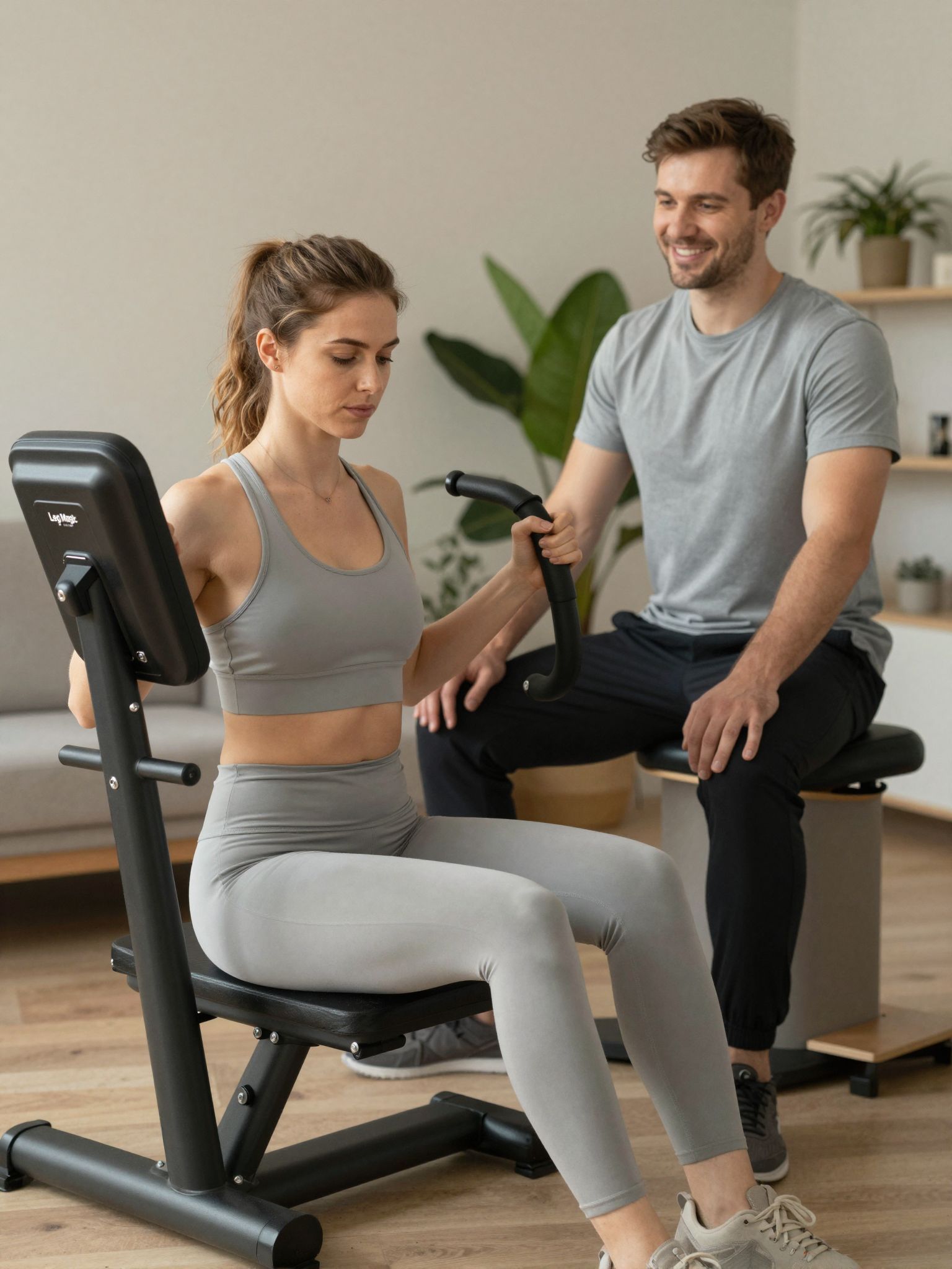 A Leg Magic gép hatékony a combizom erősítésére.