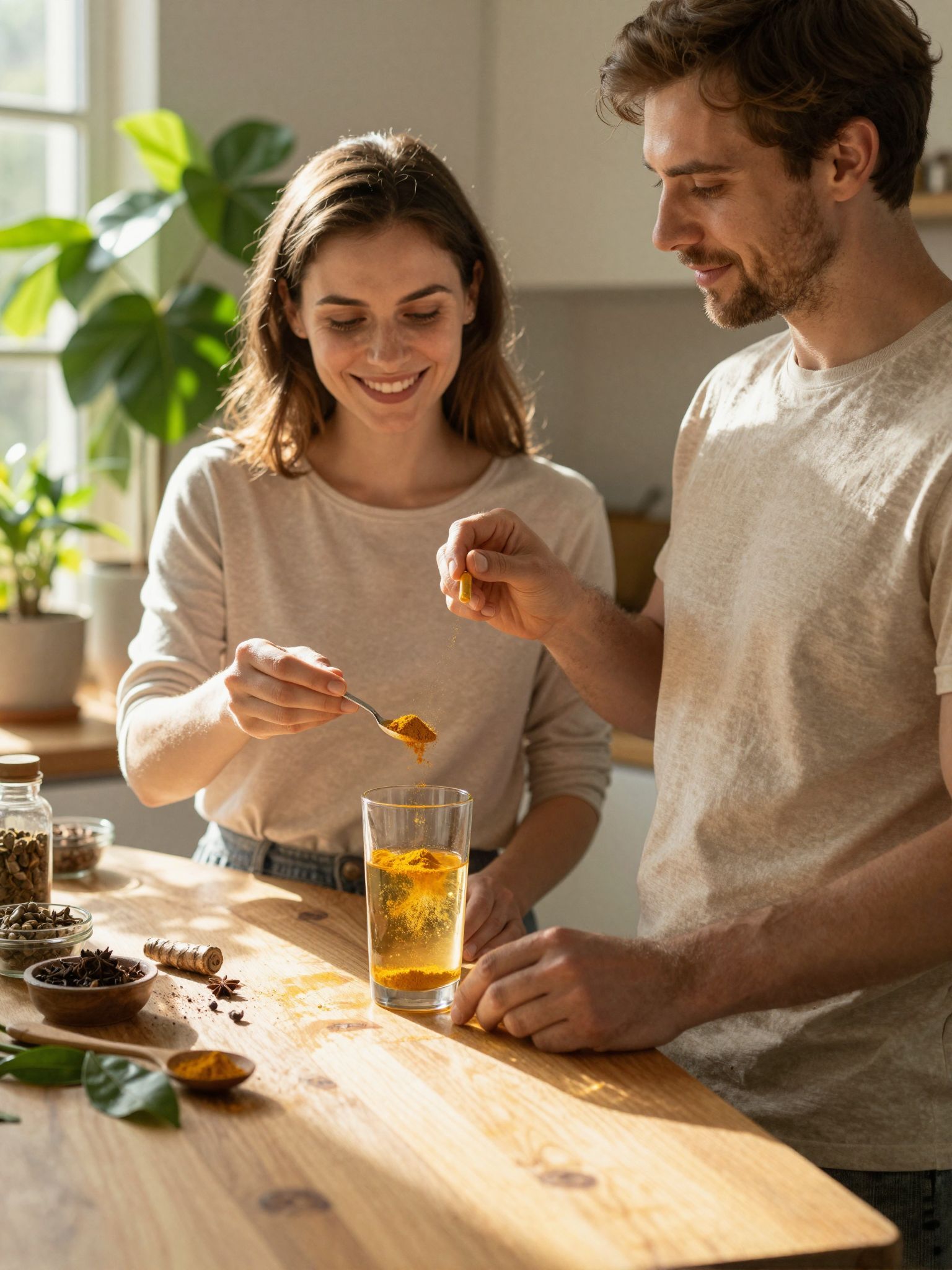 A gyömbér és a kurkuma kombinációja fokozza a hatékonyságot.