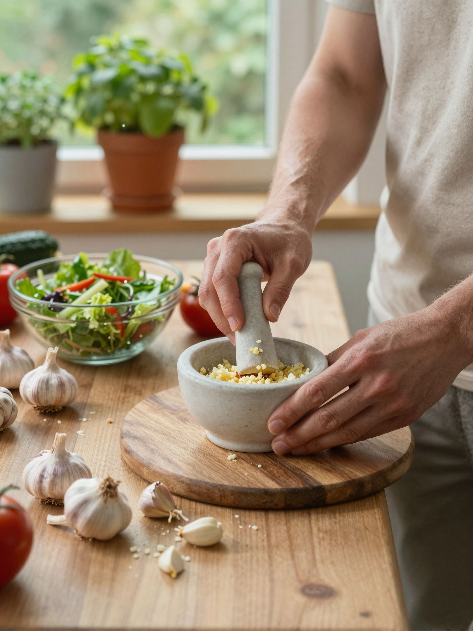 A fokhagyma nyers fogyasztása fokozza a bélflóra egészségét.