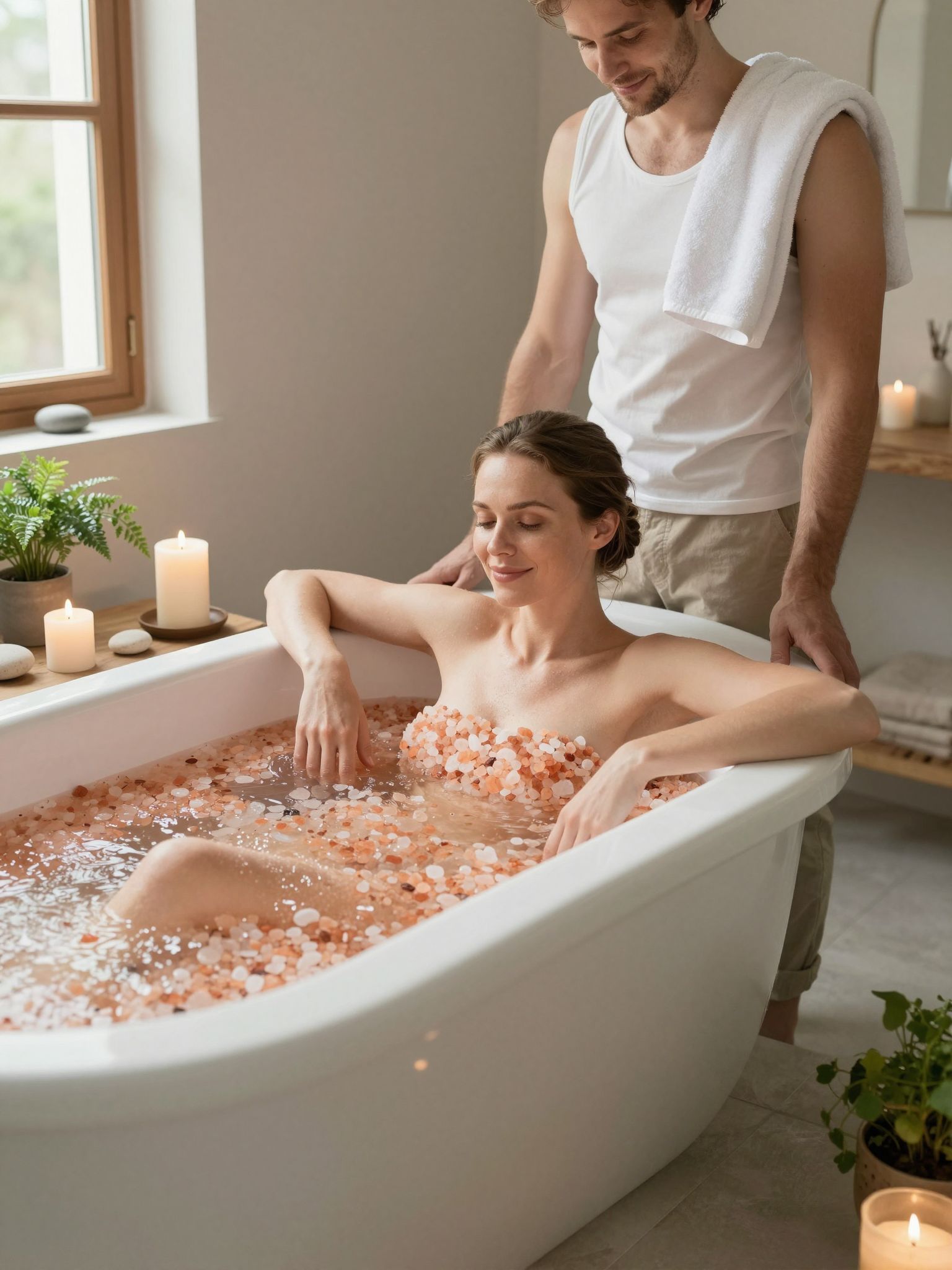 A himalájai sófürdő segít a stressz csökkentésében.