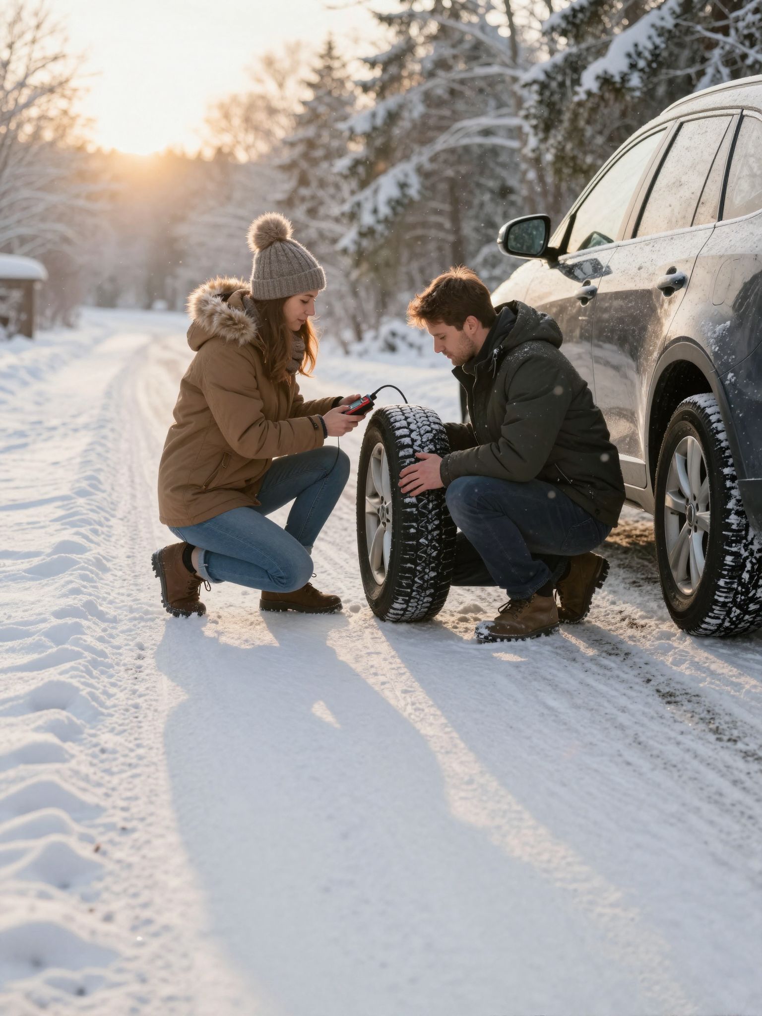 A TPMS figyelmeztet a guminyomás változásaira cserénél.