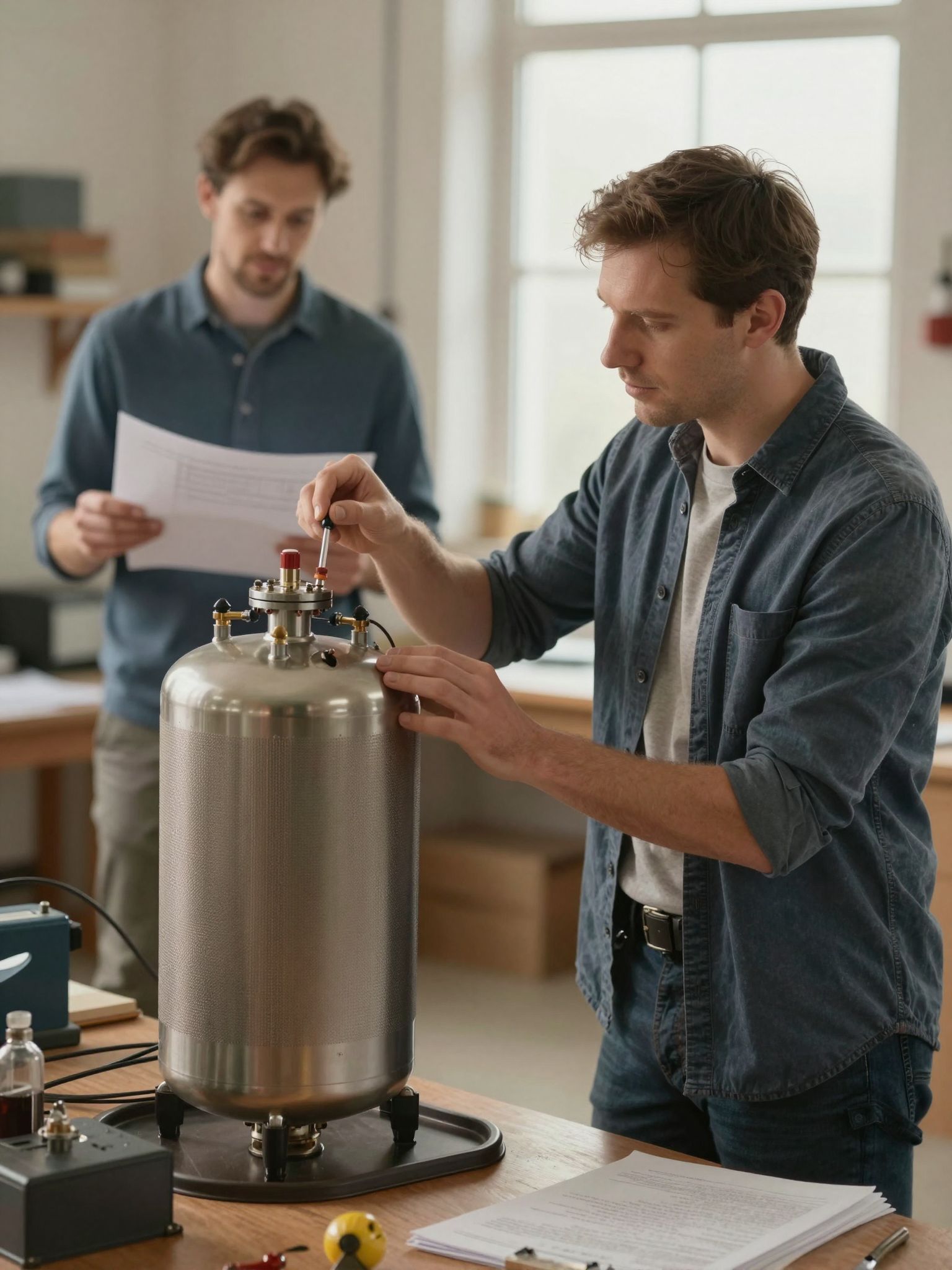 A zárt membrános tágulási tartály nyomást egyensúlyoz.