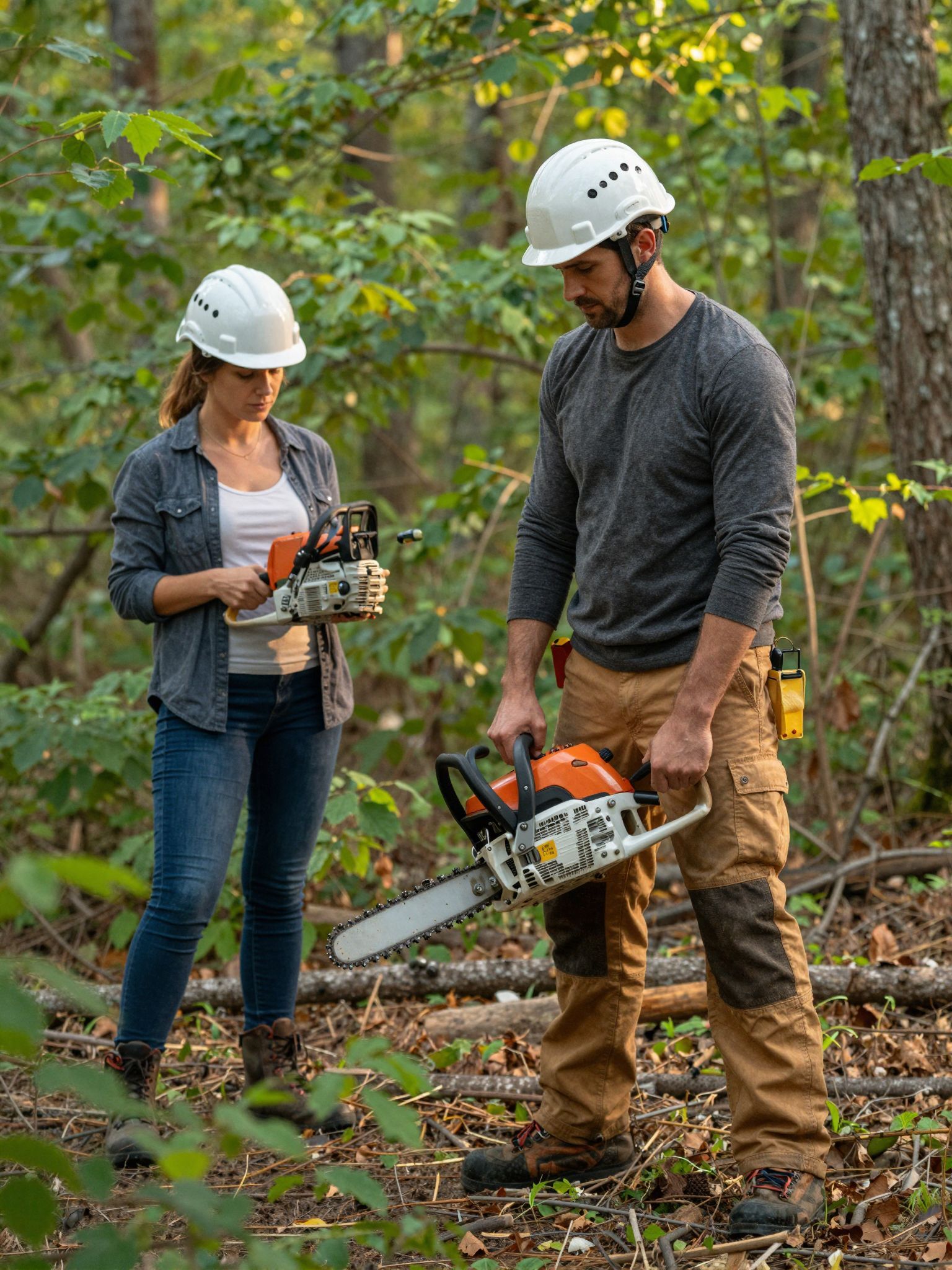 A láncfűrész használata előtt mindig viselj védőfelszerelést!