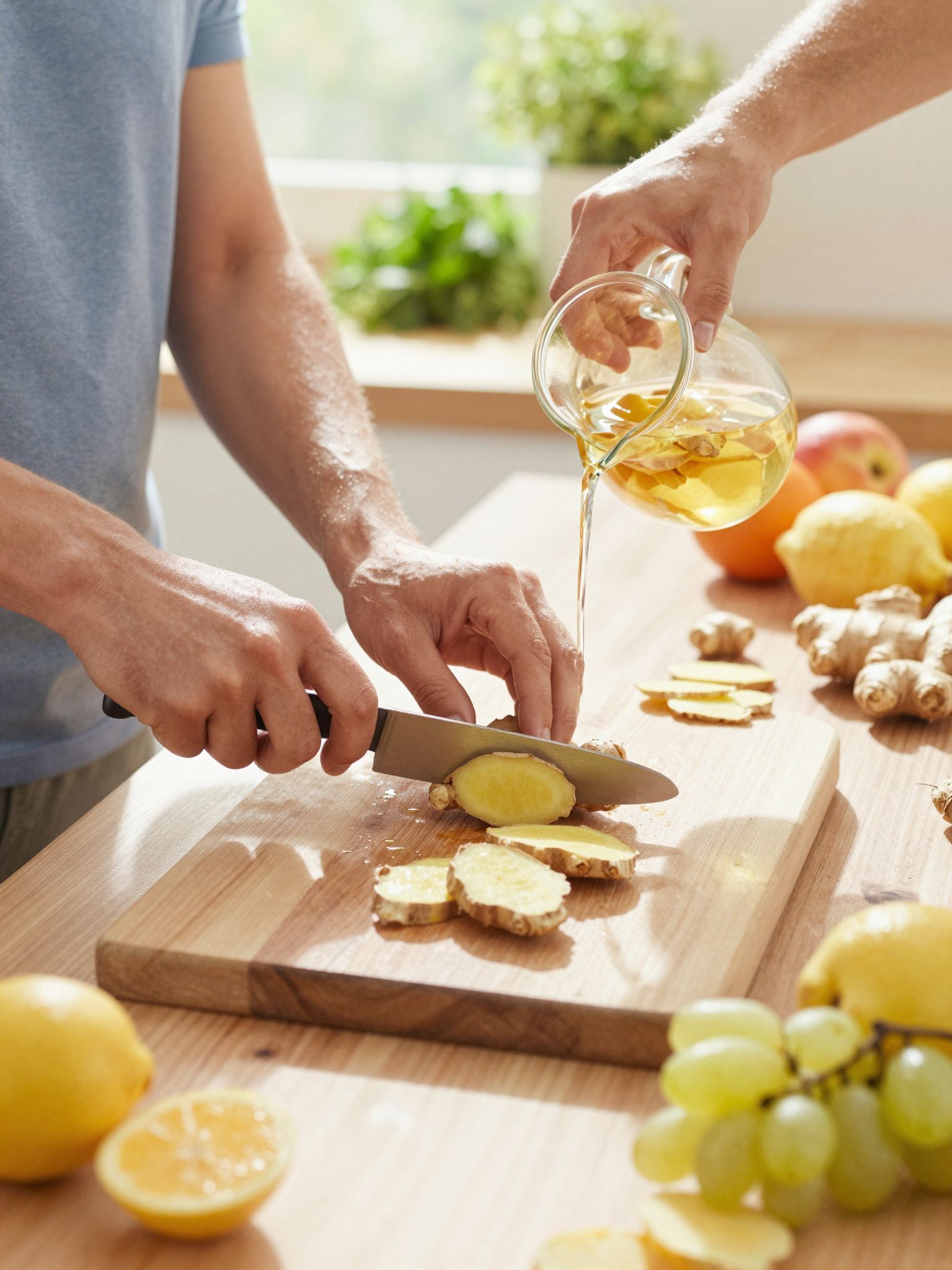 A nyers gyömbér tea formájában is fogyasztható.